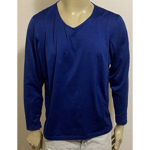 Patagonia Men's XL Long Sleeve Pullover V-Neck Blue Capilene Baselayer Shirt